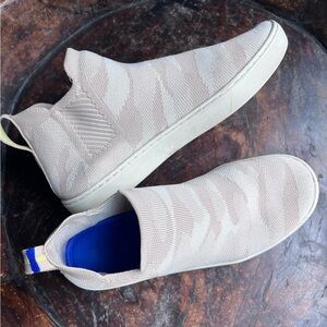 Rothy white tan camo hi top sneakers size 9